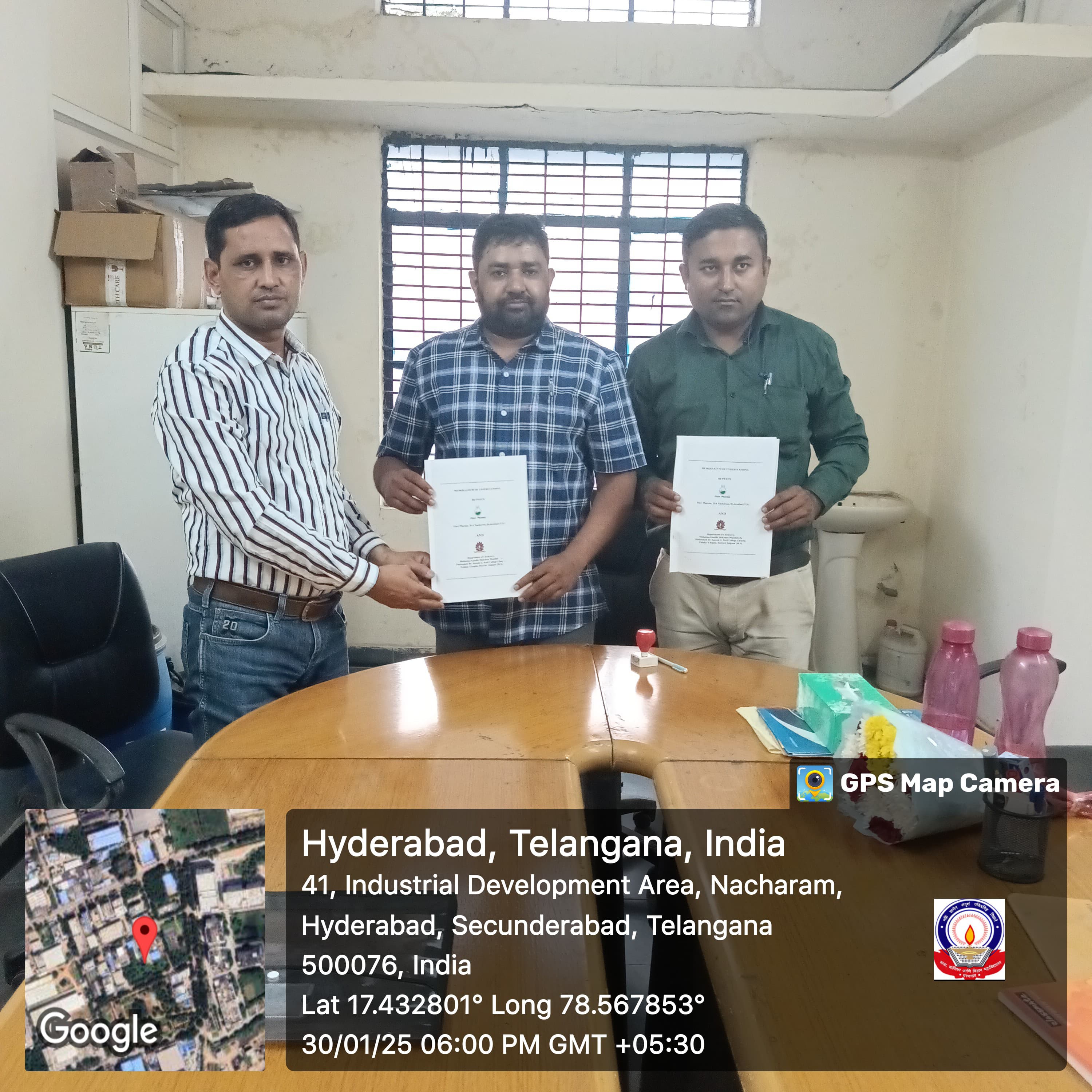 Department of Chemistry signed MoU with Flavi Pharma PVT LTD, Hyderabad